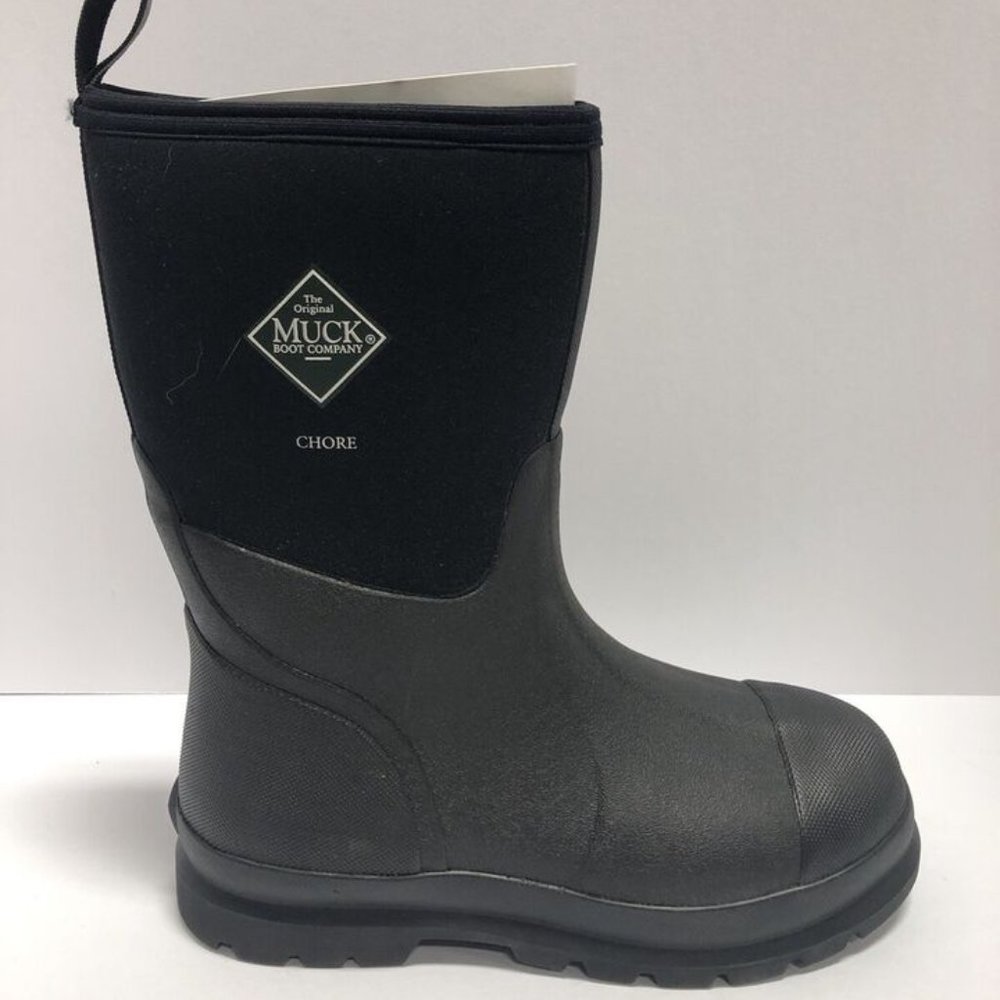 Muck Men’s Chore Mid Waterproof Winter Boots Black, S… Gem
